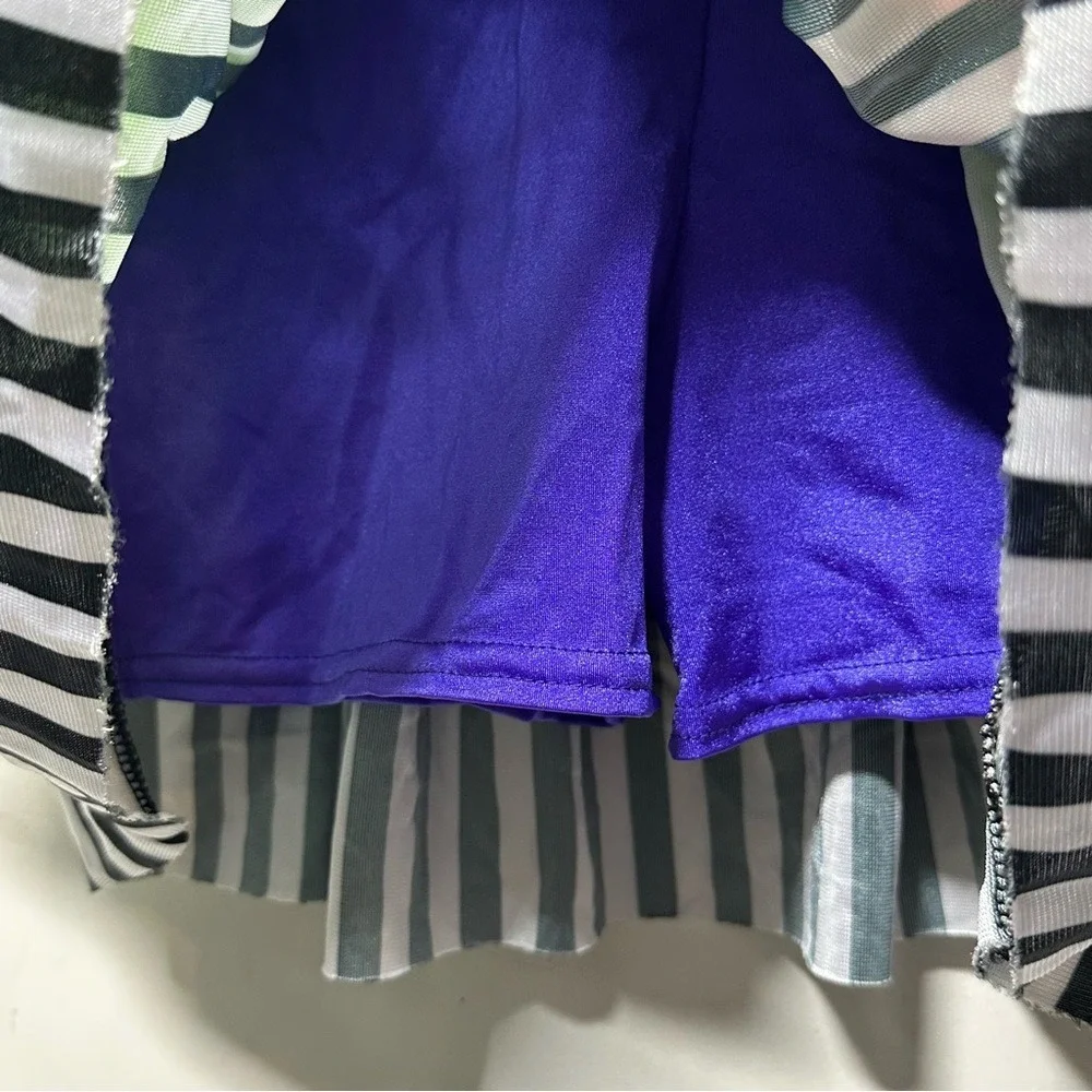Whimsical Ruffled‎ Dance Costume: Purple, Lime Green - Fits Child L/XL (Adult M)